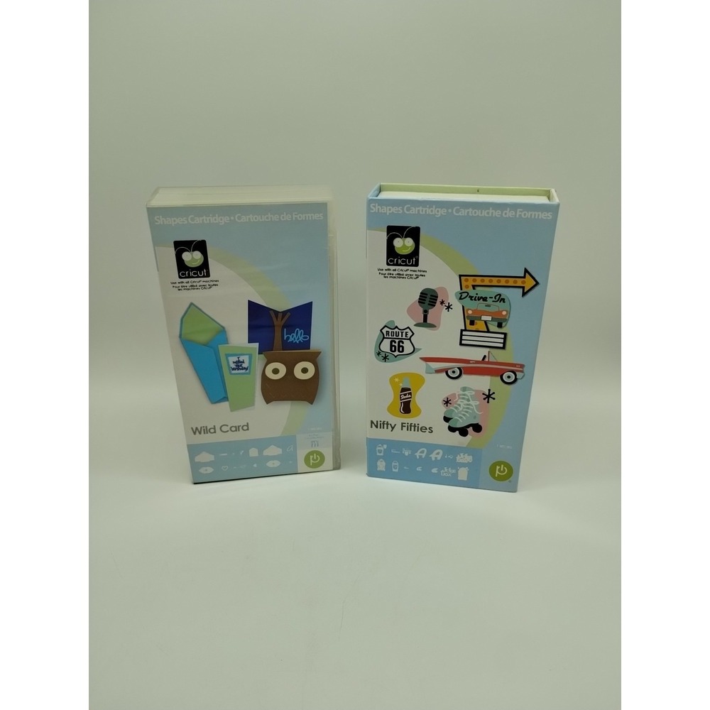 Lot Of 2 Cricut Shapes Cartridges Wild Card And Nifty Fifties